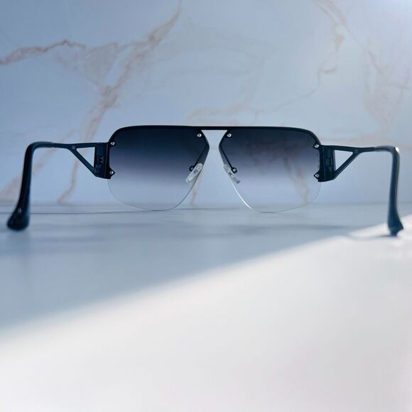 OTRA Mimi Aviator Sunglasses Black Metal Frame Purple Graduated Lens 100% UV - Picture 4 of 13